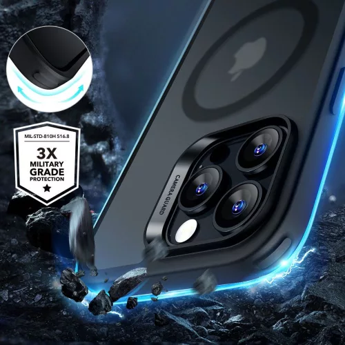 ESR Classic Hybrid Halolock MagSafe & Tempered Glass tok Apple iPhone 16 Pro Max készülékhez - Matt fekete