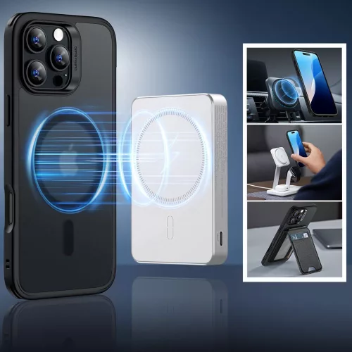 ESR Classic Hybrid Halolock MagSafe & Tempered Glass tok Apple iPhone 16 Pro Max készülékhez - Matt fekete