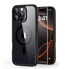   ESR Classic Hybrid Halolock MagSafe & Tempered Glass tok Apple iPhone 16 Pro Max készülékhez - Átlátszó/fekete