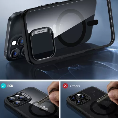 ESR Classic Hybrid Halolock MagSafe & Tempered Glass tok Apple iPhone 16 Pro Max készülékhez - Átlátszó/fekete