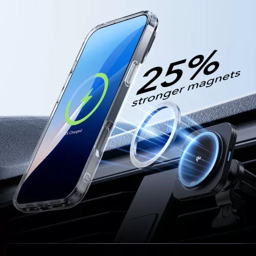 ESR Classic Hybrid Kickstand Halolock MagSafe & Tempered Glass tok kitámasztóval Apple iPhone 16 Pro készülékhez - Átlátszó