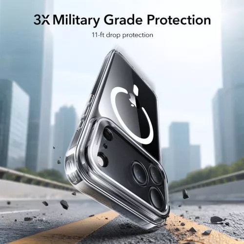 ESR Classic Hybrid Kickstand MagSafe tok Apple iPhone 17 Pro Max készülékhez - Átlátszó