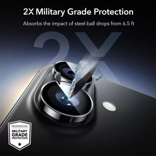 ESR Armorite Camera Protector kameravédő Apple iPhone 16 / 16 Plus / 17 készülékhez - Fekete