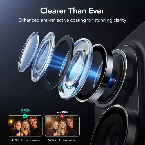 ESR Armorite Camera Protector kameravédő Apple iPhone 16 / 16 Plus / 17 készülékhez - Fekete