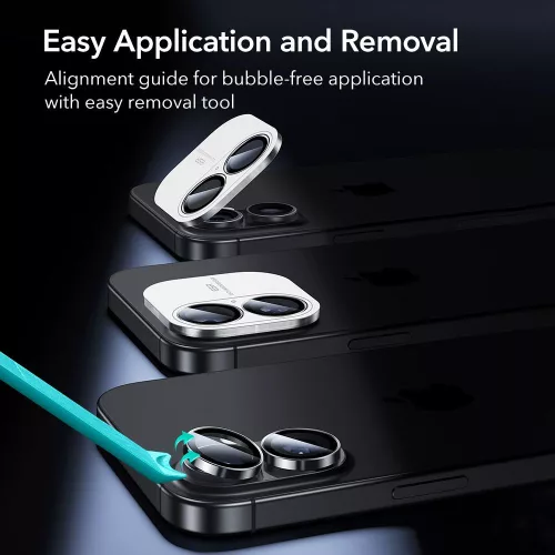 ESR Armorite Camera Protector kameravédő Apple iPhone 16 / 16 Plus / 17 készülékhez - Fekete