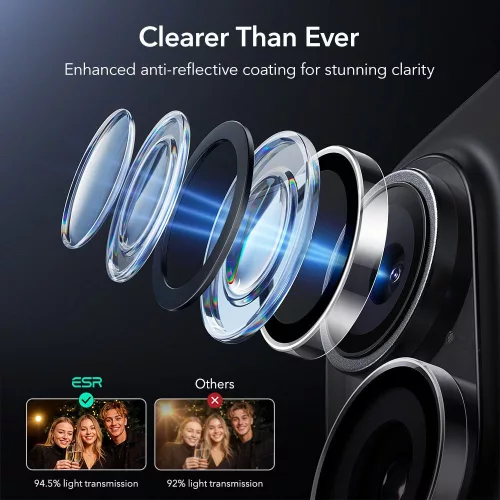 ESR Armorite Camera Protector kameravédő Apple iPhone 16 készülékhez - Átlátszó