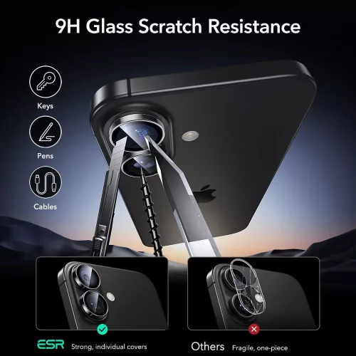 ESR Armorite Camera Protector kameravédő Apple iPhone 16 készülékhez - Átlátszó