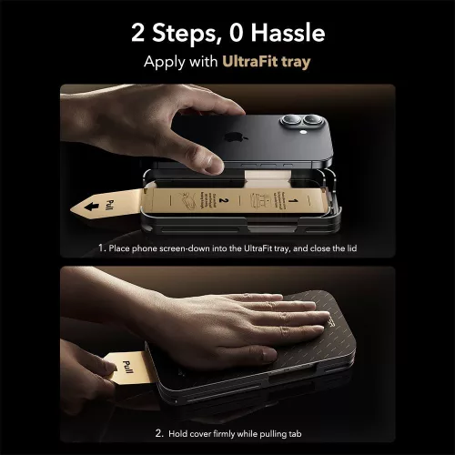 ESR UltraFit Armorite Pro Tempered Glass üvegfólia Apple iPhone 16 Pro készülékhez - Fekete