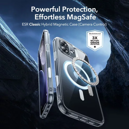 ESR Classic Hybrid MagSafe & Tempered Glass tok Apple iPhone 17 készülékhez - Átlátszó