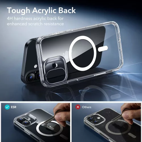 ESR Classic Hybrid MagSafe & Tempered Glass tok Apple iPhone 17 készülékhez - Átlátszó