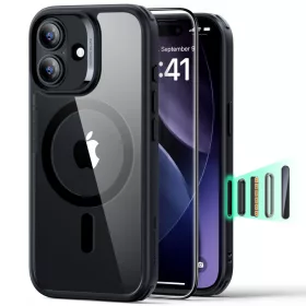   ESR Classic Hybrid MagSafe & Tempered Glass tok Apple iPhone 17 készülékhez - Átlátszó/fekete