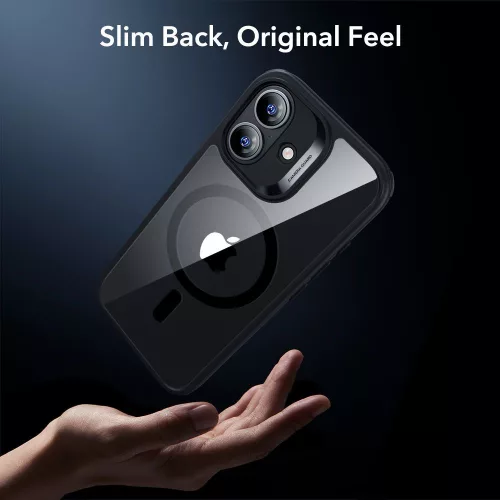 ESR Classic Hybrid MagSafe & Tempered Glass tok Apple iPhone 17 készülékhez - Átlátszó/fekete