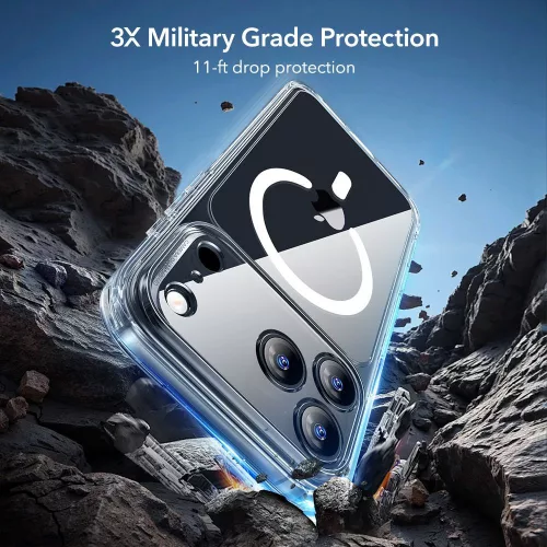 ESR Classic Hybrid MagSafe & Tempered Glass tok Apple iPhone 17 Pro Max készülékhez - Átlátszó