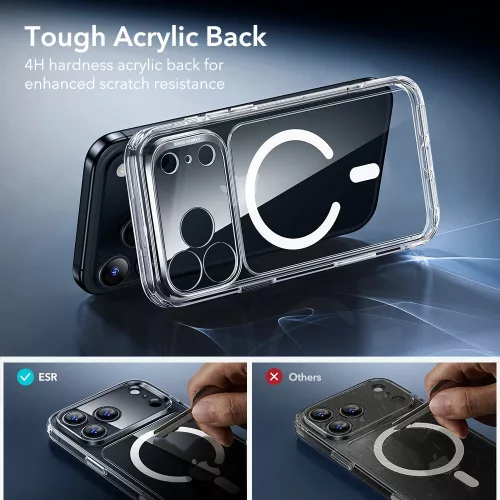 ESR Classic Hybrid MagSafe & Tempered Glass tok Apple iPhone 17 Pro Max készülékhez - Átlátszó