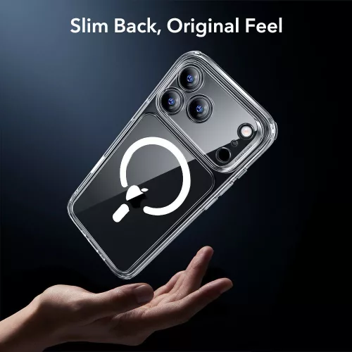 ESR Classic Hybrid MagSafe & Tempered Glass tok Apple iPhone 17 Pro Max készülékhez - Átlátszó