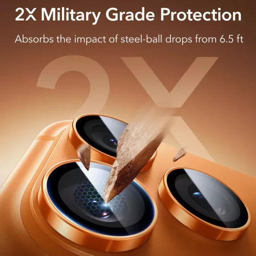 ESR Armorite Camera Protector kameravédő Apple iPhone 14 Pro / 15 Pro / 16 Pro / 17 Pro készülékhez - Narancs