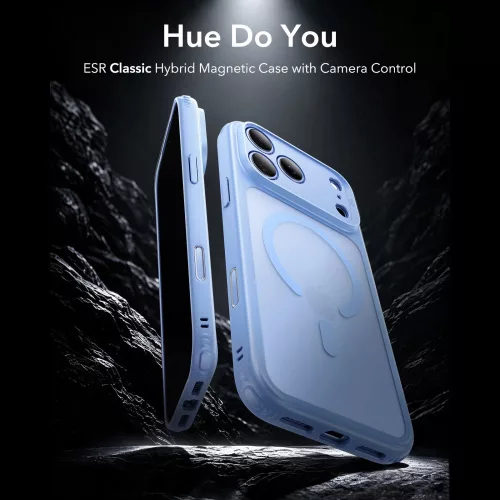 ESR Classic Hybrid MagSafe tok, Apple iPhone 17 Pro / 18 Pro - Frosted Light Blue