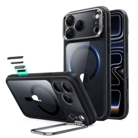   ESR Classic Hybrid Kickstand MagSafe tok, Apple iPhone 17 Pro / 18 Pro - Clear Black