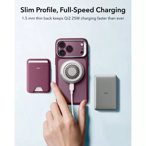 ESR Classic Hybrid Kickstand MagSafe tok, Apple iPhone 17 Pro / 18 Pro - Frosted Deep Burgundy