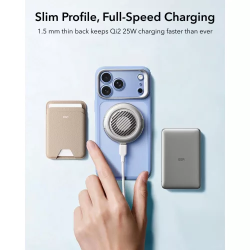 ESR Classic Hybrid Kickstand MagSafe tok, Apple iPhone 17 Pro / 18 Pro - Frosted Light Blue