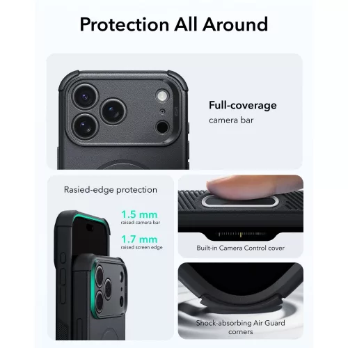 ESR Cyber Tough MagSafe tok, Apple iPhone 17 Pro Max / 18 Pro Max - Black