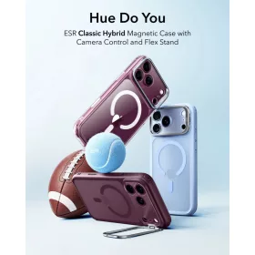   ESR Classic Hybrid Kickstand MagSafe tok, Apple iPhone 17 Pro Max / 18 Pro Max - Frosted Deep Burgundy