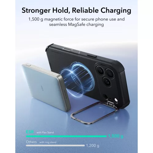 ESR Cyber Tough Kickstand MagSafe tok, Apple iPhone 17 Pro / 18 Pro - Black