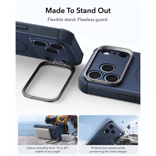 ESR Cyber Tough Kickstand MagSafe tok, Apple iPhone 17 Pro / 18 Pro - Blue