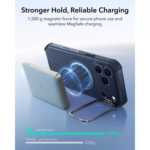 ESR Cyber Tough Kickstand MagSafe tok, Apple iPhone 17 Pro / 18 Pro - Blue