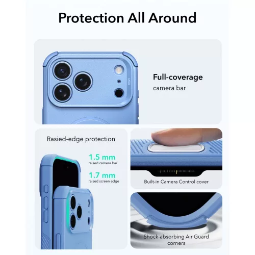 ESR Cyber Tough MagSafe tok, Apple iPhone 17 Pro Max / 18 Pro Max - Light Blue