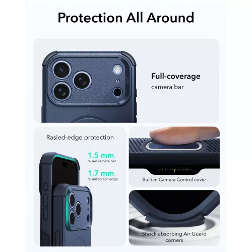 ESR Cyber Tough MagSafe tok, Apple iPhone 17 Pro Max / 18 Pro Max - Blue
