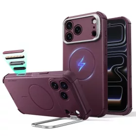   ESR Cyber Tough Kickstand MagSafe tok, Apple iPhone 17 Pro Max / 18 Pro Max - Deep Burgundy