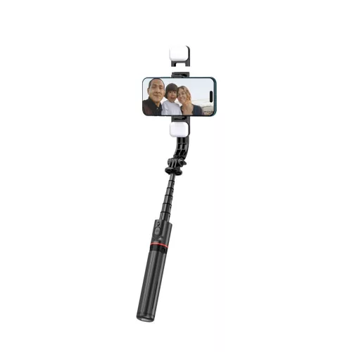 Tech-Protect L05S Bluetooth Selfie Stick Tripod LED Light fekete