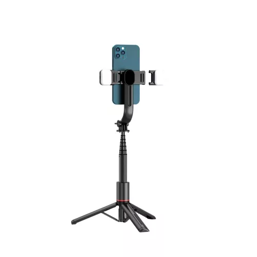 Tech-Protect L05S Bluetooth Selfie Stick Tripod LED Light fekete