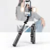 Tech-Protect L05S Bluetooth Selfie Stick Tripod LED Light fekete