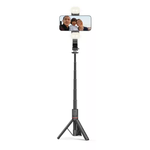Tech-Protect L05S Bluetooth Selfie Stick Tripod LED Light fekete