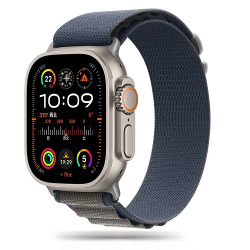 Tech-Protect Nylon Pro Apple Watch szíj 44/45/46/49 mm - sötétkék/szürke
