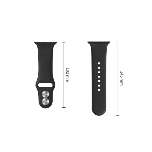 Tech-Protect Silicone Apple Watch szíj 44/45/46/49 mm - fekete