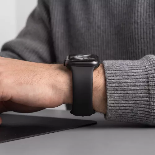Tech-Protect Silicone Apple Watch szíj 44/45/46/49 mm - fekete
