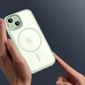 Tech-Protect MagMat MagSafe iPhone 15 zöld/átlátszó tok