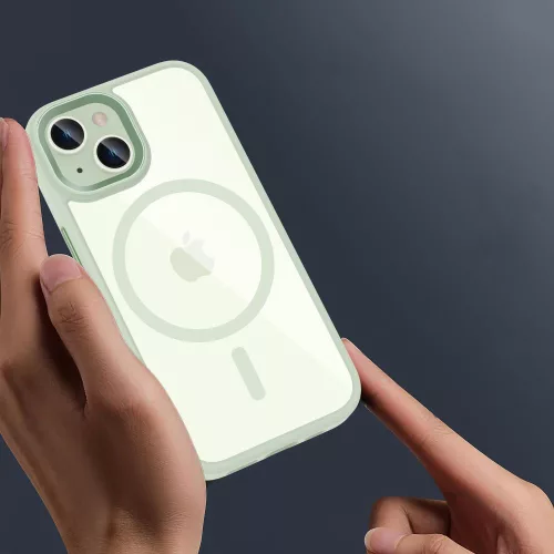 Tech-Protect MagMat MagSafe iPhone 15 zöld/átlátszó tok