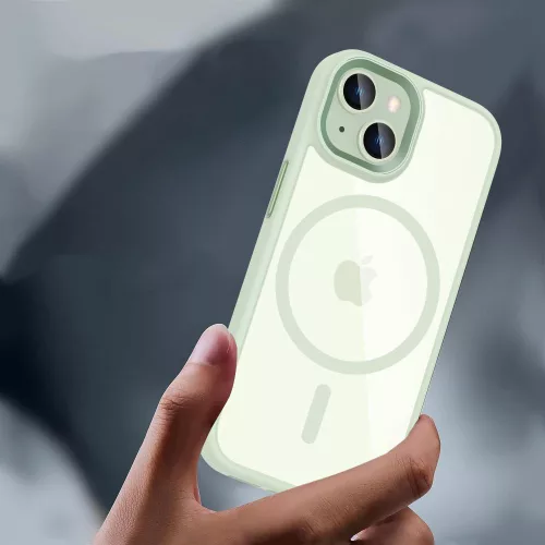 Tech-Protect MagMat MagSafe iPhone 15 zöld/átlátszó tok