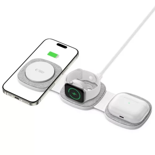 Tech-Protect QI15W-A32 3in1 MagSafe vezeték nélküli töltő – szürke