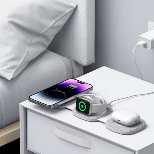 Tech-Protect QI15W-A32 3in1 MagSafe vezeték nélküli töltő – szürke