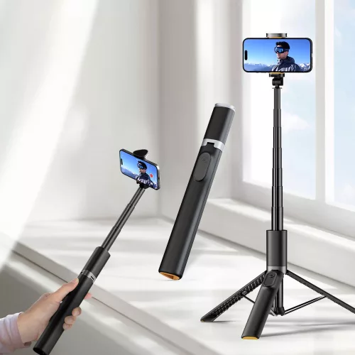 Tech-Protect L08S Bluetooth Selfie Stick Tripod fekete
