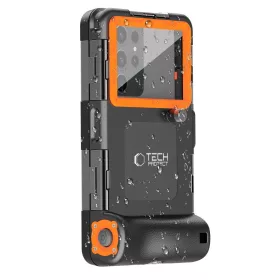   Tech-Protect IPX8 univerzális vízálló tok - fekete/narancssárga