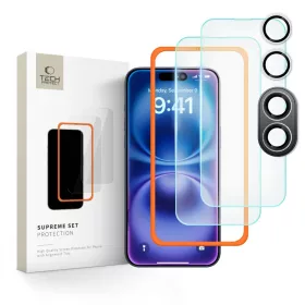   Tech-Protect Supreme edzett üveg képernyővédő 3 csomag iPhone 16 átlátszó