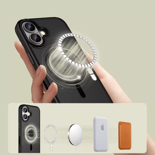 Tech-Protect MagMat MagSafe iPhone 16 matt fekete tok