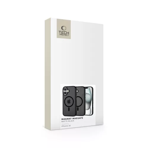 Tech-Protect MagMat MagSafe iPhone 16 matt fekete tok