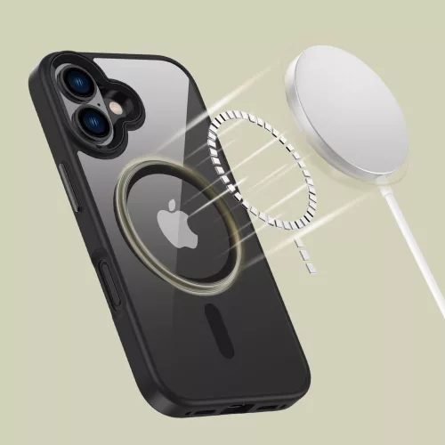 Tech-Protect MagMat MagSafe iPhone 16 fekete/átlátszó tok